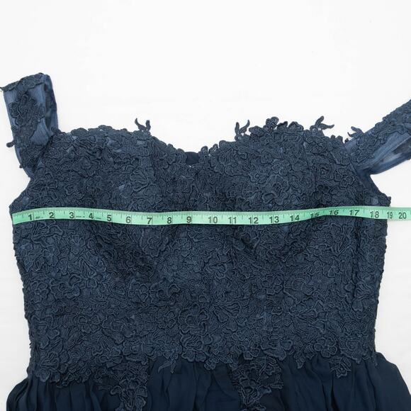 Lavetir Navy Blue Formal Ball Prom Bridesmaid Gown Dress Size 14 - Picture 11 of 15